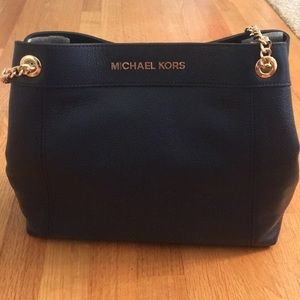 Navy Michael Kors leather purse